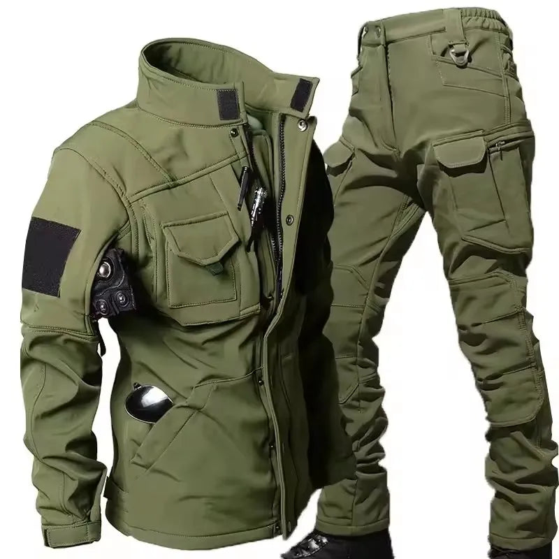Set tattici impermeabili in pelle di squalo da uomo pile addensato nuove giacche