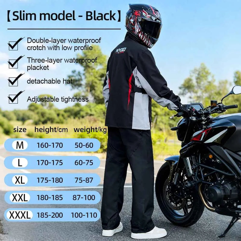 Impermeabile da motociclista e traspirante