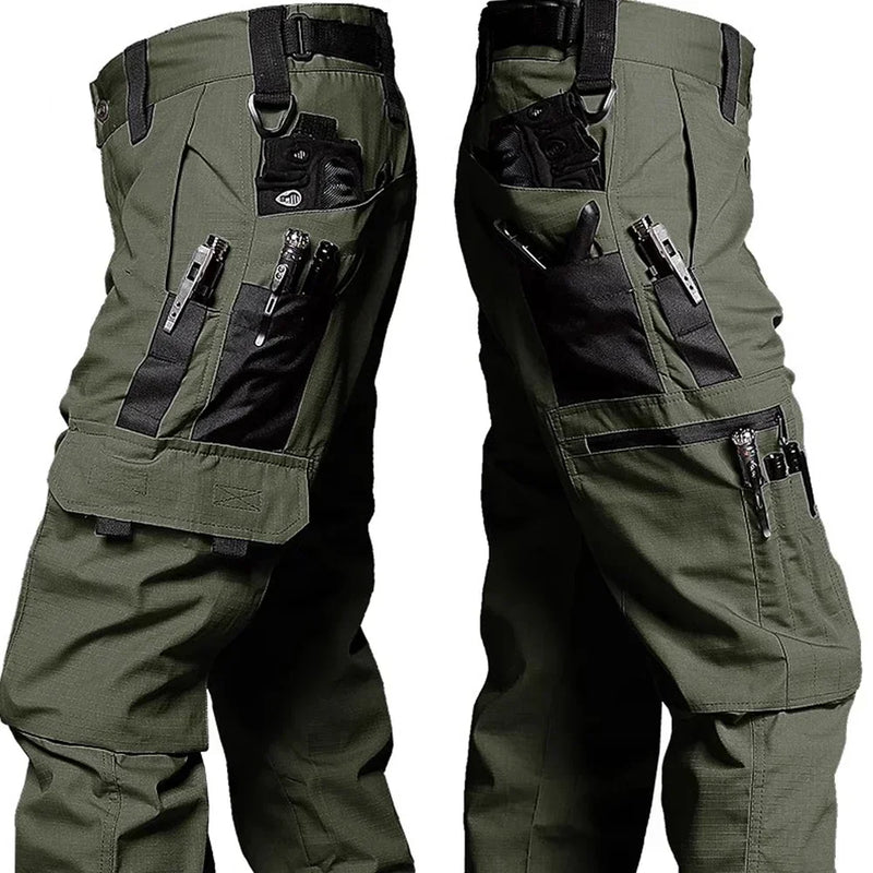 Pantaloni tattici cargo da esterno uomo multitasche impermeabili Abbigliamento lavoro - verde S-45-55kg - immagine 25