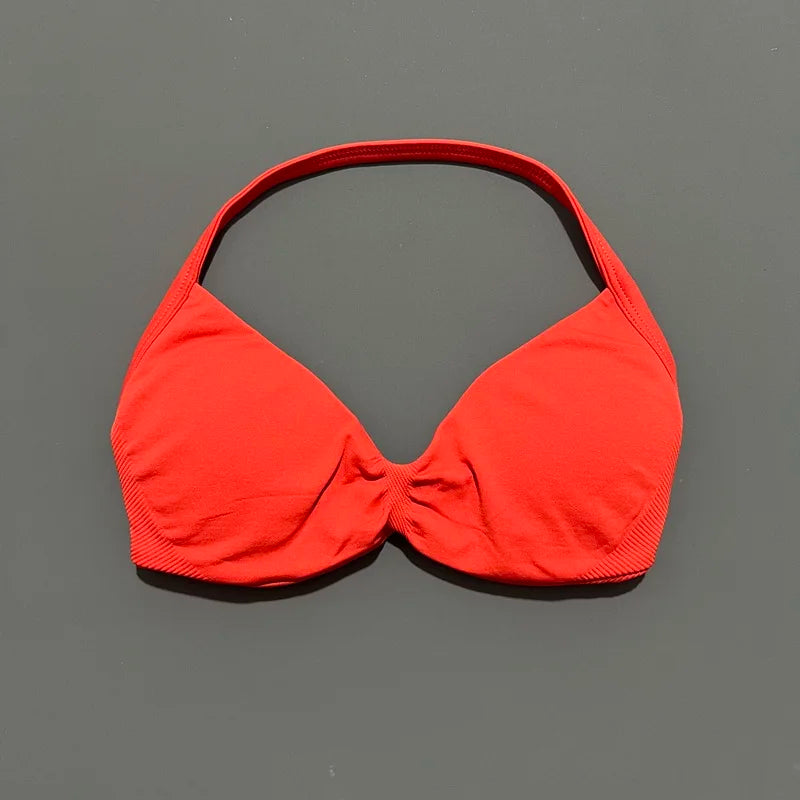 Reggiseno sportivo con spalline Intimo yoga Donna Palestra Top Corsa Esercizio senza - Chili Red - immagine 21