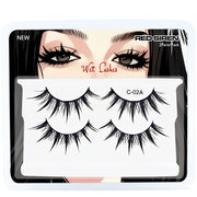 Ciglia finte cosplay 2 paia/pacco a strisce bagnate con punte Manga per trucco - immagine 5