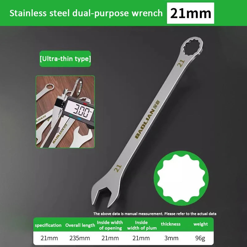 Chiave aperta ultrasottile Chiavi a cricchetto da 5-32MM Chiavi universali Chiave a doppio scopo per strumento di riparazione auto moto bicicletta