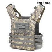 Gilet da allenamento per esterni MOLLE (incluso emblema bandiera americana) con - ACU - immagine 3