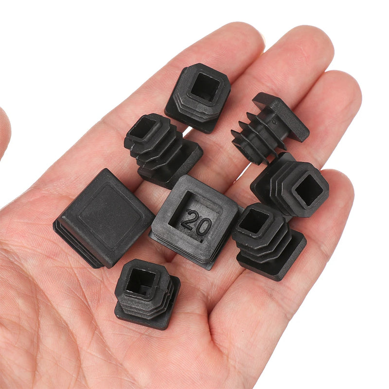 10 pezzi di plastica quadrata nera tappo terminale sbollitura tubo inserto accessori - immagine 3