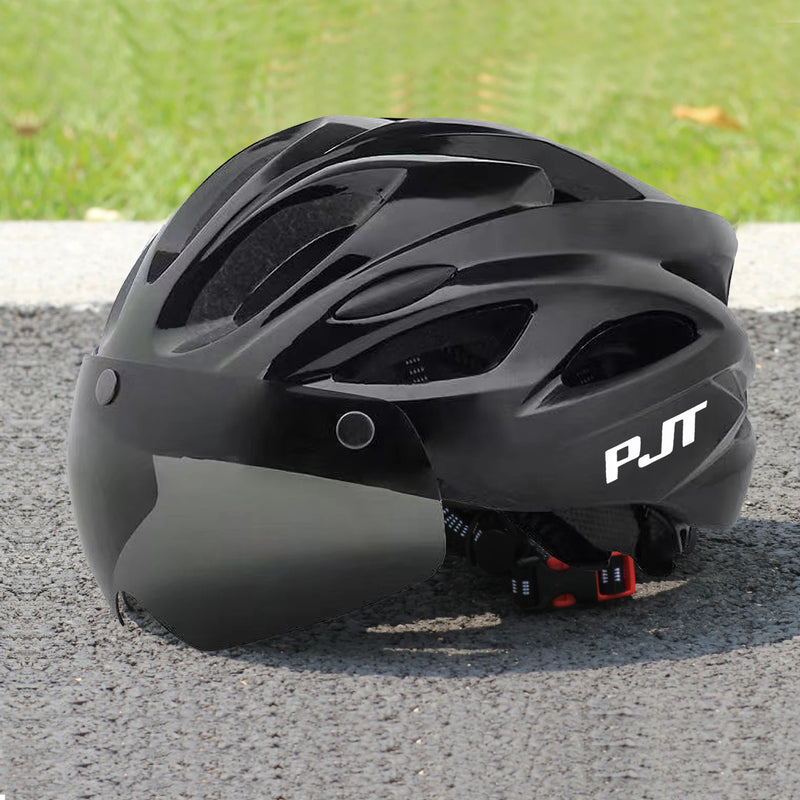 Casco Ciclismo PJT con Occhiali Magnetici – MTB e Strada Ultraleggero con Visiera Rimovibile