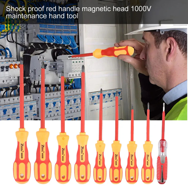 NUOVO cacciavite magnetico set di cacciaviti punte a taglio Phillips isolate elettricista per utensili manuali per elettricisti multifunzionali