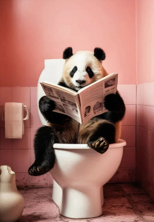 Scimpanzé Elefante Panda Animali Poster Stampa Divertente Arte Immagine da parete Pittura su tela per bagno Toilette Decorazioni per la casa Regalo