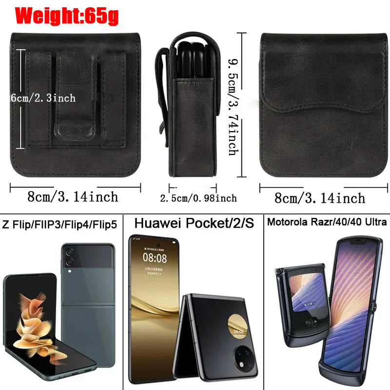 Schermo pieghevole Flip in pelle premium Proteggi per Samsung Z 7 6 5 - immagine 6