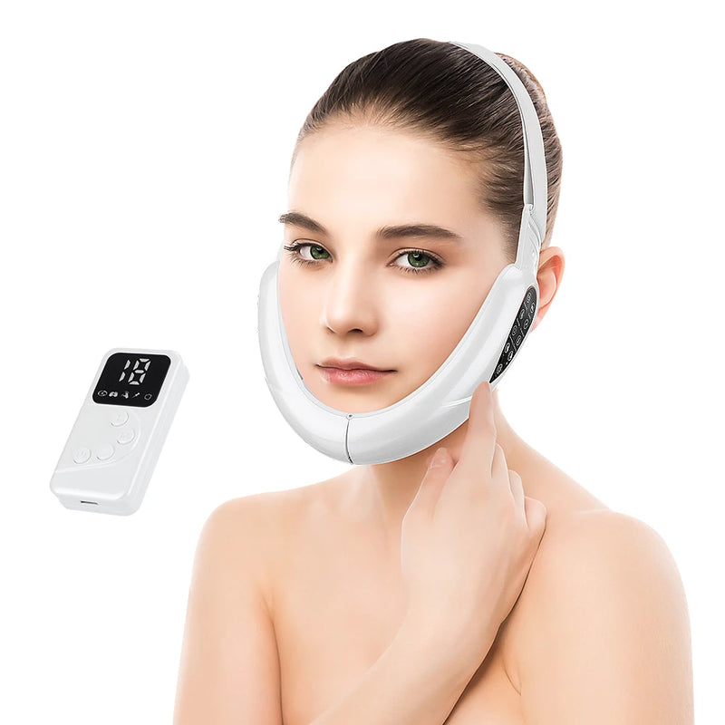 V Face Facial Machine Electric V-Line Up Lift Belt Facial Massage LED Face Skin Lifting Firming Beauty Device Double Chin Reducer