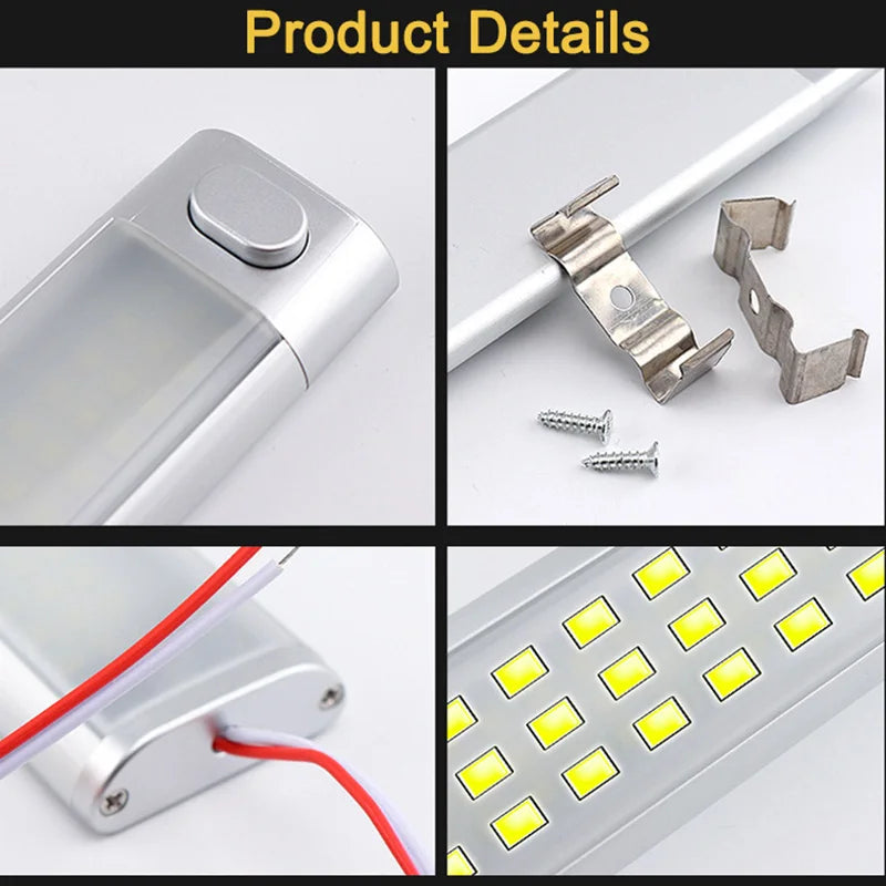 Luce a Cupola Ultra-Luminosa 120LED 12V/24V di Lettura per Interni Auto - immagine 3