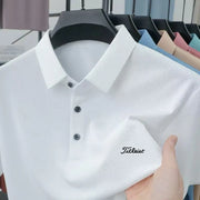 Polo da Golf Uomo Casual per Esterni T-Shirt Estiva di Alta Gamma - BIANCO M(US 38) - immagine 37