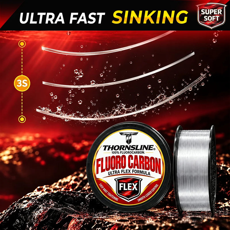 Thornsline filo da pesca in fluorocarbon flessibile 100 m - immagine 6