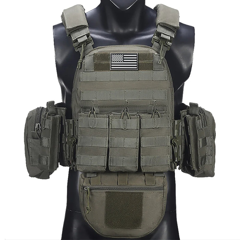 Il gilet da caccia in sette pezzi a sgancio rapido per spalle e - Green
