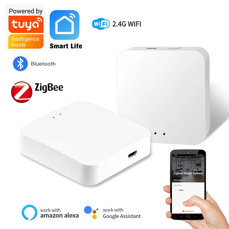 Tuya Wireless Smart multi-modale Gateway Bluetooth ZigBee Mesh Hub Controllo domestico intelligente APP Smart Life Funziona con Alexa Google Home