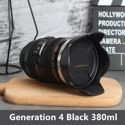 Tazza con obiettivo da caffè EF24-105mm per fotocamera in acciaio inossidabile da 380 ml Tazze da caffè bianche nere Tazze da caffè regalo creativo