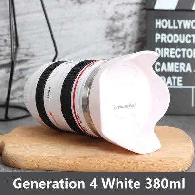Tazza con obiettivo da caffè EF24-105mm per fotocamera in acciaio inossidabile da 380 ml Tazze da caffè bianche nere Tazze da caffè regalo creativo