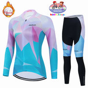 Maglia da ciclismo in pile termico invernale per bambini Set MTB Bicicletta Ragazza - immagine 10