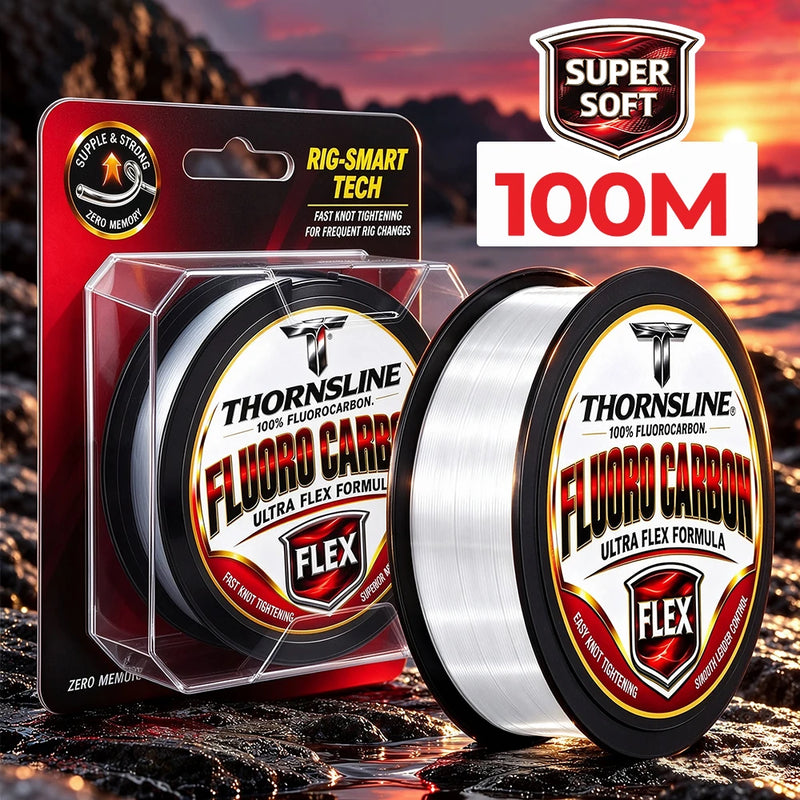 Thornsline filo da pesca in fluorocarbon flessibile 100 m - immagine 7