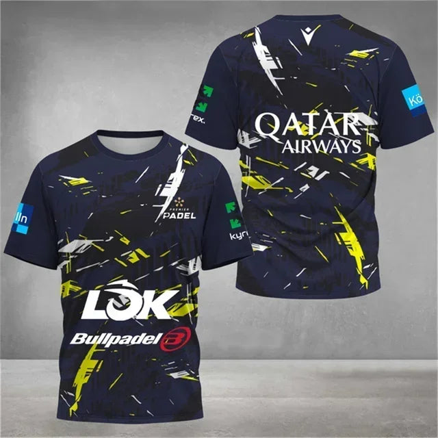 T-shirt da tennis a rapida asciugatura uomo abbigliamento estivo per padel - immagine 8