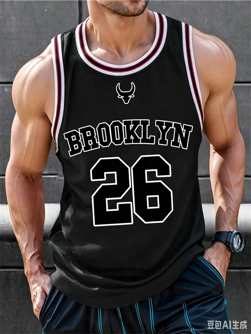 Canotta da basket Brooklyn n.26 con scollo a O tessuto ad asciugatura rapida - immagine 9