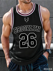 Canotta da basket Brooklyn n.26 con scollo a O tessuto ad asciugatura rapida - BSSS-2581 XXS(US 32) - immagine 19