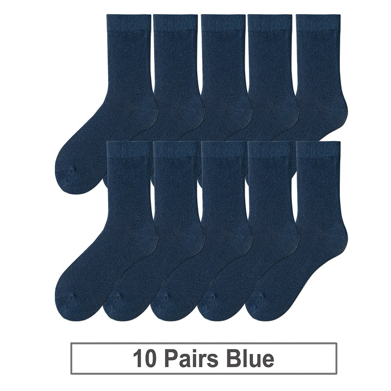 Set 10 paia di calzini da uomo TAXCAIX – cotone morbido e traspirante, business casual, autunno/primavera, colori nero e bianco - Campeda