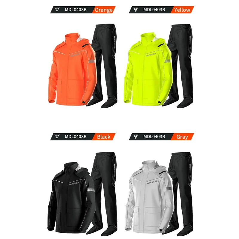 Tuta da pioggia per moto impermeabile divisa Giacca e pantaloni ciclismo Leggero - immagine 8