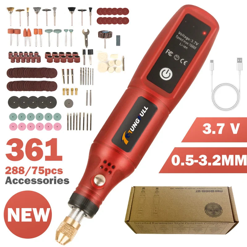 Penna per incisione a batteria ricaricabile tramite USB Utensile rotante per trapano elettrico wireless per vetro per gioielli - Incisore portatile portatile