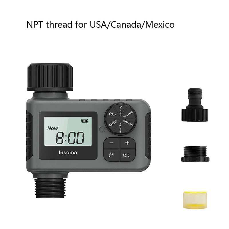 Insoma timer automatico per l'acqua sistema di irrigazione intelligente timer per irrigazione attrezzatura per programmatore da giardino display LCD IPX7