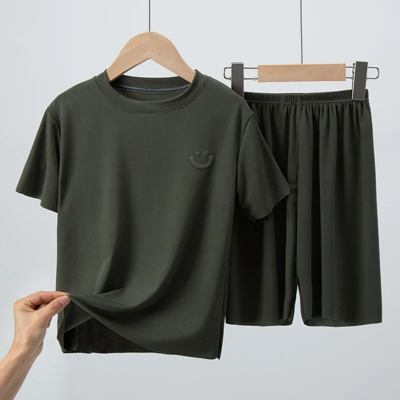 Pantaloncini a maniche corte sottili estivi per bambini da 2/4 pezzi Abito in - immagine 5