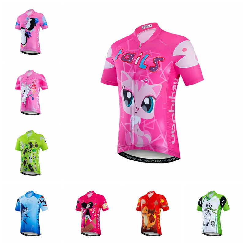 2022 maglia da ciclismo Kids Boy Girl Bike Mountain MTB Shirt manica corta