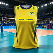 -27 Maglia Senza Maniche da Pallavolo Brasile Estiva Uomo Donna Traspirante Canotta