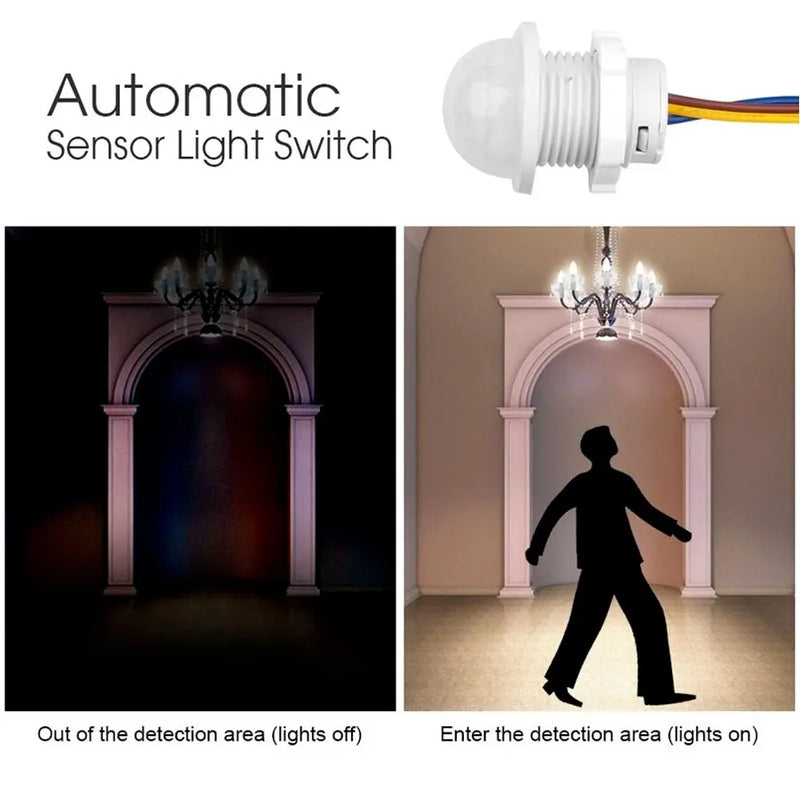 2PCS PIR Rivelatore del Sensore di Movimento Smart Switch Casa Interno Esterno Luce A Infrarossi 110V 220V Modalità di Ritardo Regolare Interruttore di Illuminazione