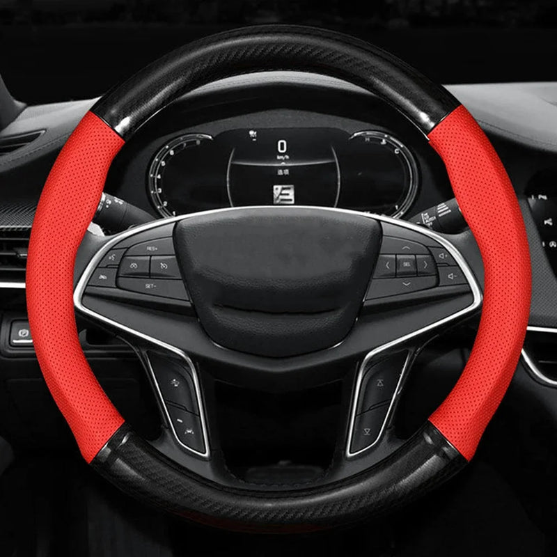 Coprivolante Auto Antiscivolo 38cm – Pelle Microfibra Effetto Carbonio, Comfort e Stile - Campeda