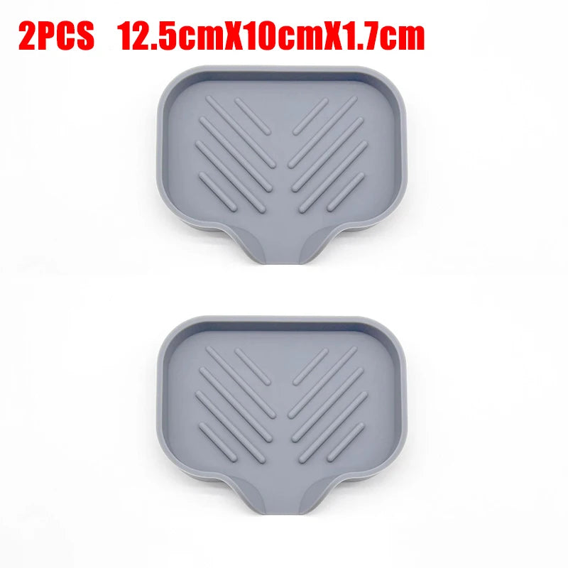 1/2pcs Lavello Della Cucina Vassoio In Silicone Con Scarico Sapone Spugna Supporto di Stoccaggio Controsoffitto Lavello Spazzola Scrubber Sapone cremagliera di Stoccaggio