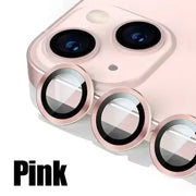 Protezione obiettivo fotocamera in vetro temperato rosa per iPhone