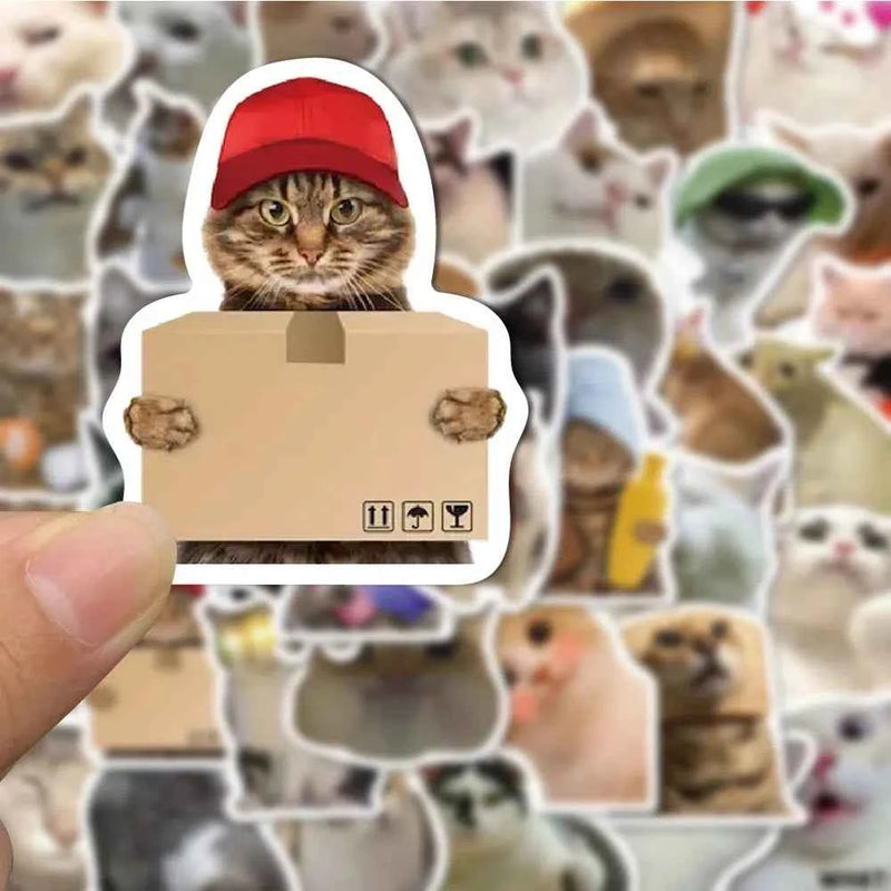10/30/50PCS Divertente Simpatico Gatto Adesivi Cartoon Decalcomanie Tazza di Cancelleria Chitarra Telefono Bicicletta Laptop Bagagli Auto Graffiti Giocattoli