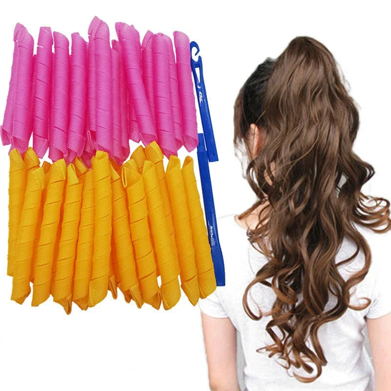 18 pz/set A Spirale Bigodini Senza Calore Non Danneggiante Onda Formers FAI DA TE Bigodini Capelli Bigodino Set di Strumenti Per Lo Styling Accessori Per Capelli