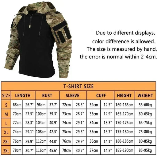 Magliette tattiche Camicie da combattimento T-shirt traspirante a maniche lunghe uomo - immagine 2