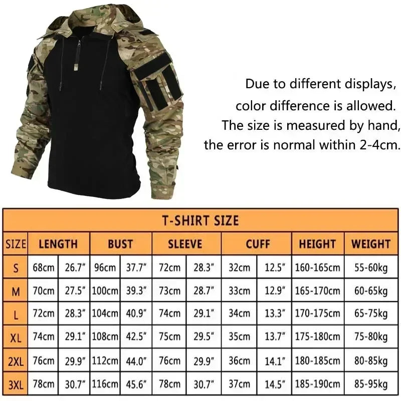 Magliette tattiche Camicie da combattimento T-shirt traspirante a maniche lunghe uomo - immagine 3