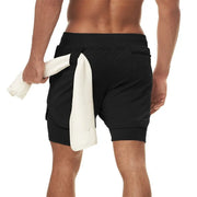 Pantaloncini da corsa mimetici sportivi palestra uomo 2 in 1 Allenamento ad - immagine 12