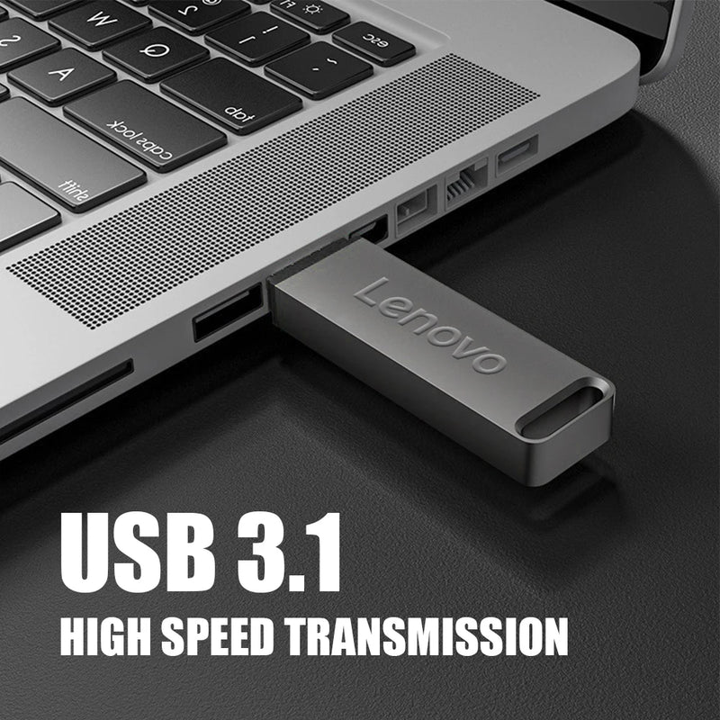 Lenovo Metal 64TB U Disk Flash Drive USB 3.0 Trasferimento di file ad alta velocità 16TB 8TB Stile meccanico impermeabile di grande capacità