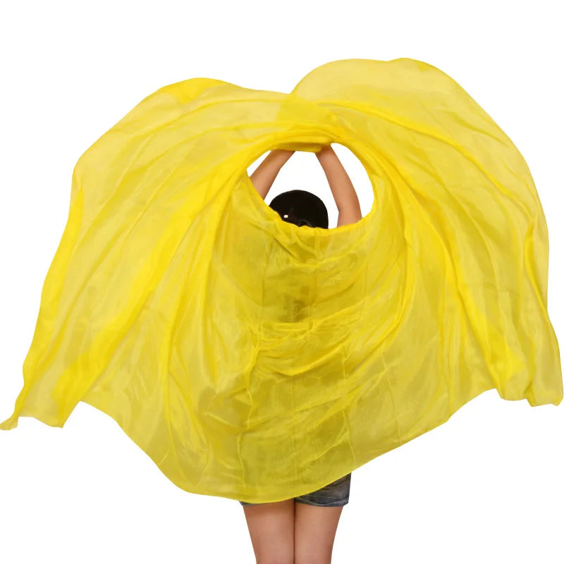 100% seta Performance Danza Tinta unita Texture leggera Velo Scialli Sciarpa da donna - immagine 16