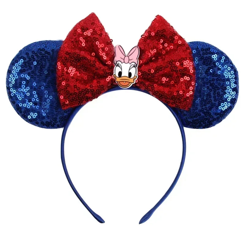 Disney Pink Daisy Duck Bow Fasce per capelli Paillettes viola Fascia orecchie di - immagine 12