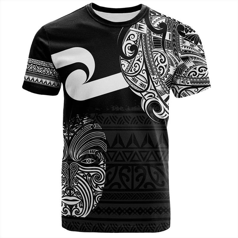 3D Zelanda Maori Palla da rugby Stampa T Shirt Sport Fitness T-shirt ad - immagine 3