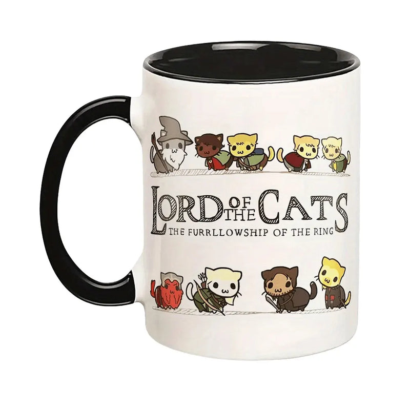 Tazza da tè pomeridiano per gatti da 11 once tazza da caffè multifunzionale in ceramica tazza da caffè in porcellana tazza da caffè tazza da caffè per gli amanti dei gatti
