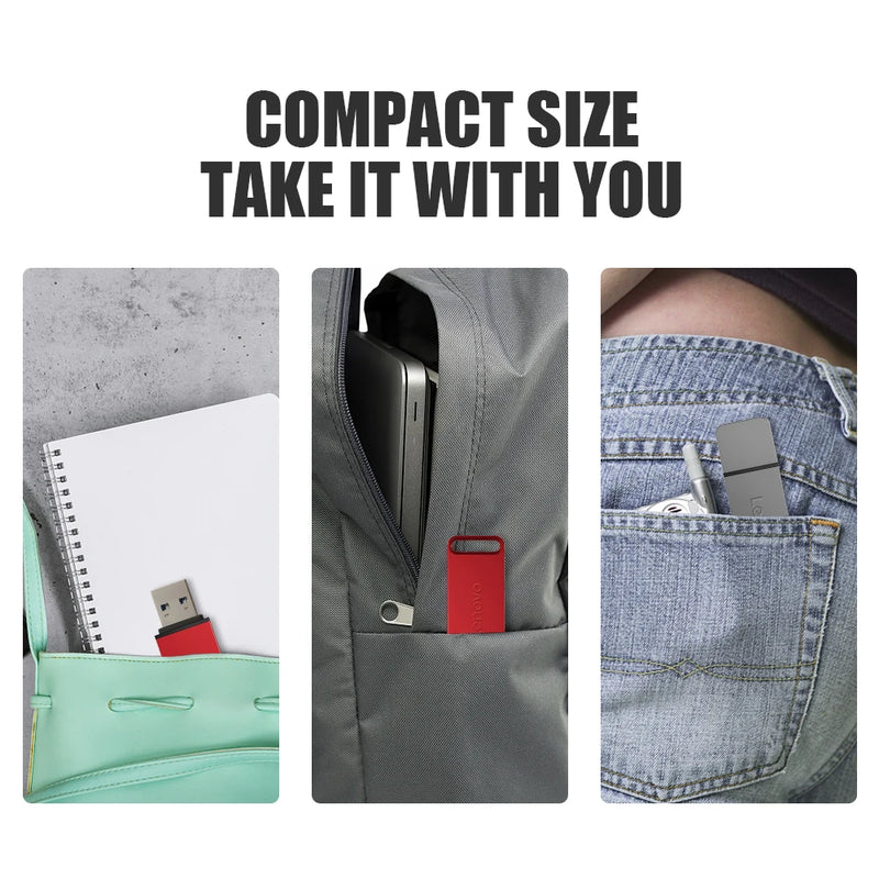 Lenovo Metal 64TB U Disk Flash Drive USB 3.0 Trasferimento di file ad alta velocità 16TB 8TB Stile meccanico impermeabile di grande capacità