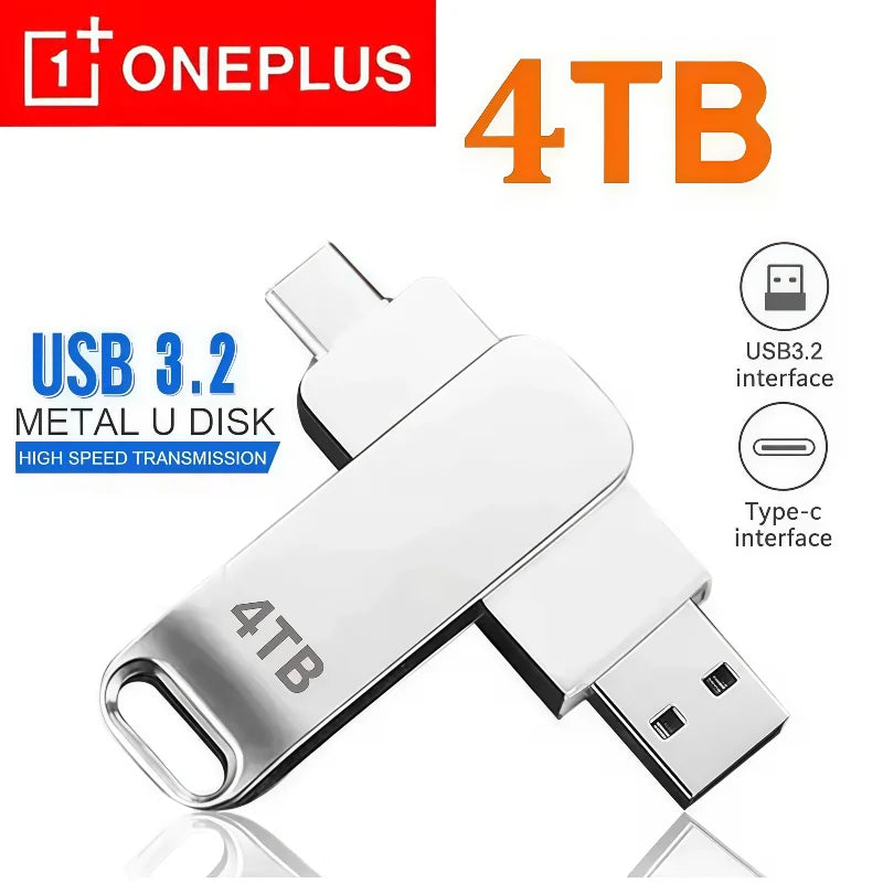 OnePlus 16TB USB 3.2 Trasferimento ad altissima velocità Chiavetta USB impermeabile in metallo 8TB 4TB 2TB Memoria portatile Chiavetta USB per cellulare