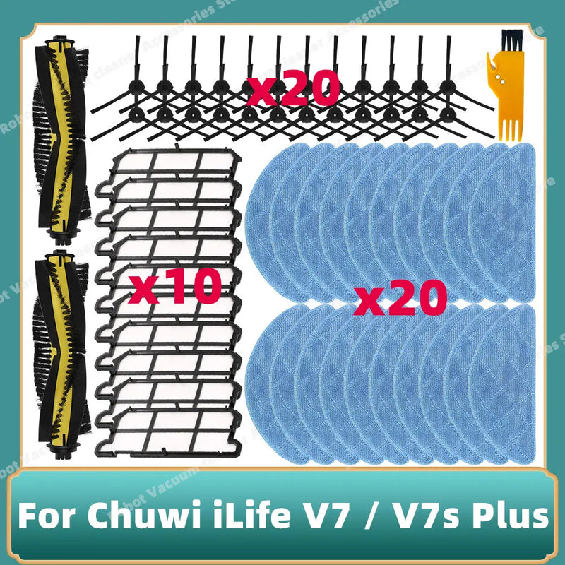 Spazzole laterali intere Filtro filtro Mop Panno per Chuwi iLife V7 / V7s Plus Robot Aspirapolvere Pezzo di ricambio