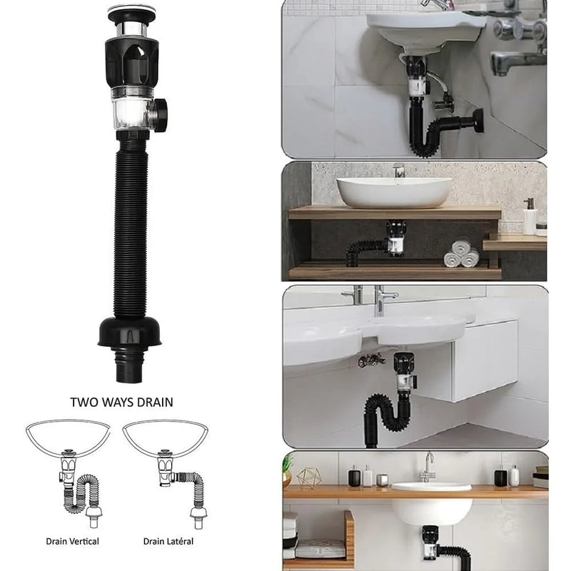 Kit Scarico Lavello Cucina e Bagno Pop-Up – Tubo Flessibile - immagine 3